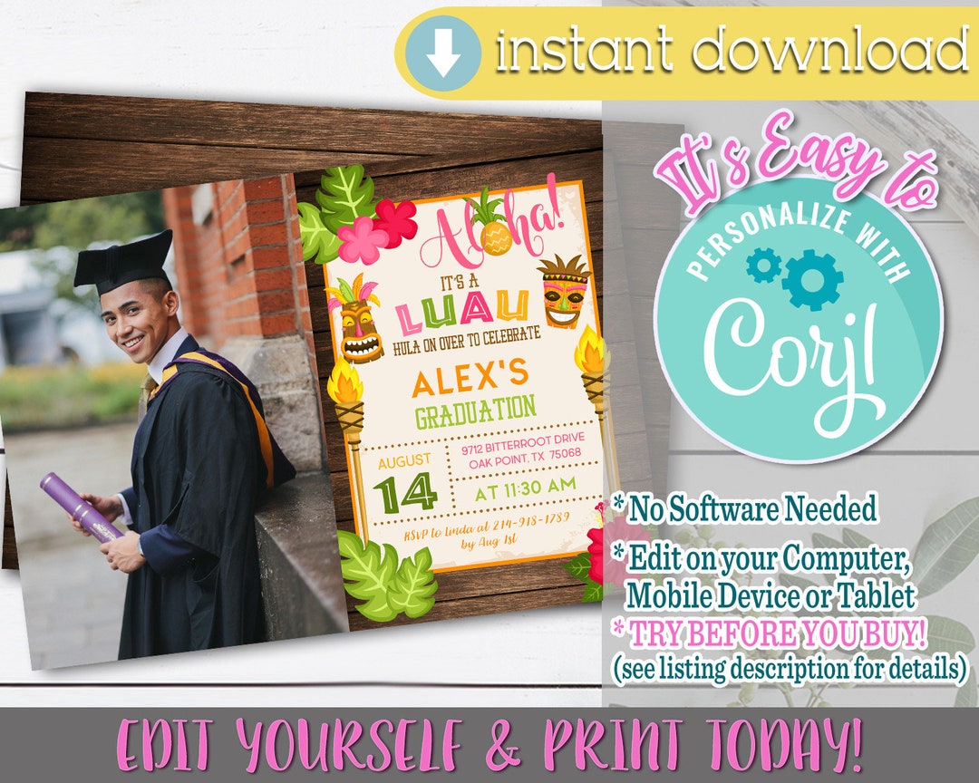 Luau Graduation Invitation Luau Graduation Invite Graduation Party Il 1080xN.3123343845 1oow