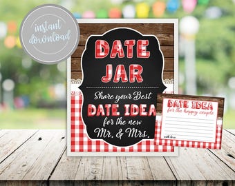 Date Jar Sign Backyard BBQ I Do BBQ Barbecue Engagement We Do Couples Summer Picnic Wedding Bridal Shower Printable Instant Download Decor