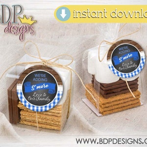 S&#39;more Love Baby Q Favor Tag Stickers (Digital Download)
