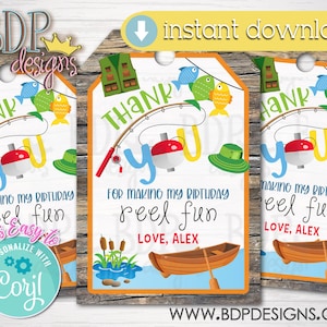 Fishing Favor Tags, Fishing Party Favor Tag, Fishing First Birthday, Fishing Birthday Party, Fishing Party Favor, Fishing Party Printables