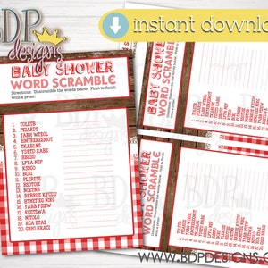 Baby Shower Word Scramble, BBQ Baby Shower Games, BBQ Baby Shower, Baby Que Shower, Baby Q Baby Shower, BabyQ Baby Shower, Baby Shower Games