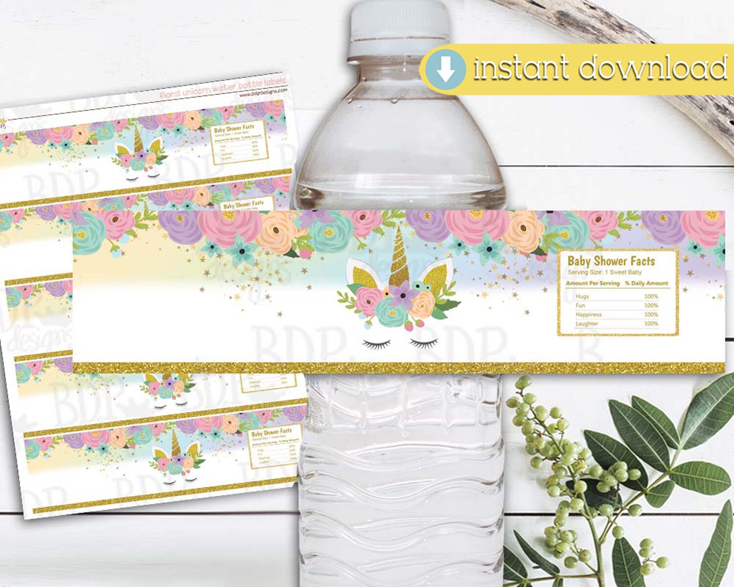 downloadable free printable unicorn water bottle labels high resolution printable