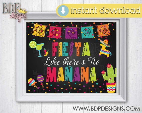 Fiesta Like There's No Manana, INSTANT DOWNLOAD, Fiesta Printable, Fiesta Bridal Shower, Fiesta Birthday, Fiesta Baby Shower, Fiesta Decor Il_570xn