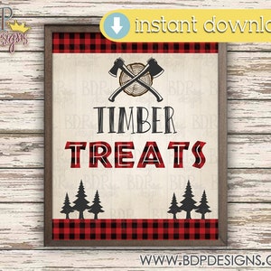 Lumberjack Timber Treats Sign: Party Decor (Digital Download)