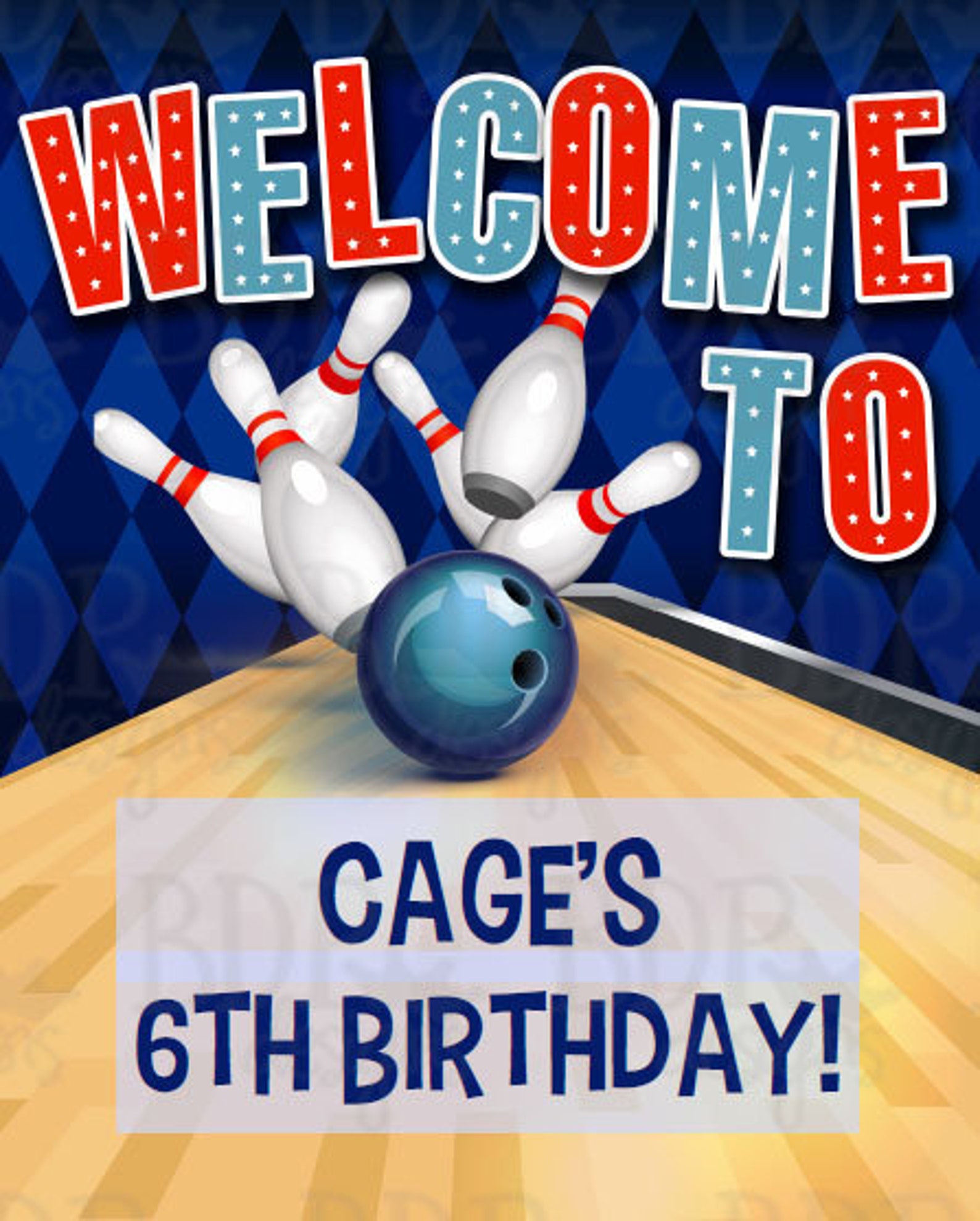 Bowling Party Welcome Sign Bowling Birthday Party Bowling - Etsy España