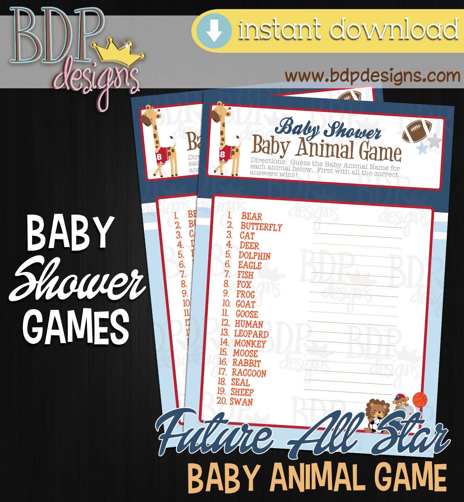Future All Star Sports Jungle Dog Sports BABY ANIMAL Game - Etsy Future All Star Sports Jungle Dog Sports BABY ANIMAL Game - Etsy