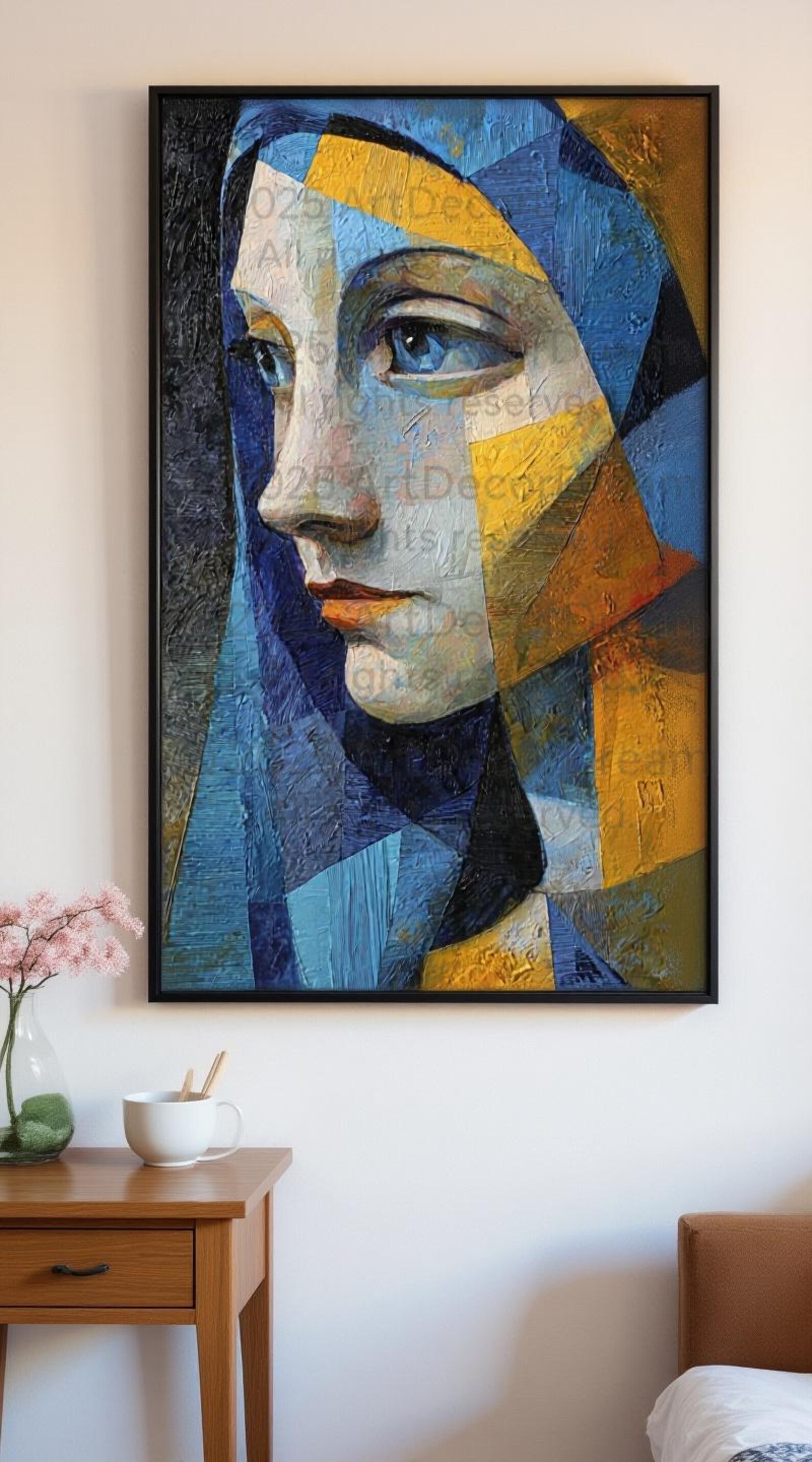 Abstract Lady in Blue Digital Painting Etsy — free download
