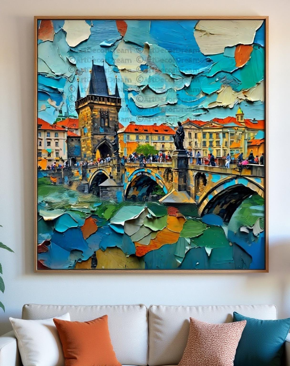 カレル橋、プラハ | テクスチャ油絵デジタルアート/チェコ共和国の都市