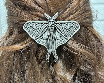 Vintage Handmade Sterling Silver Large Butterfly Moth Hair  display picture 2