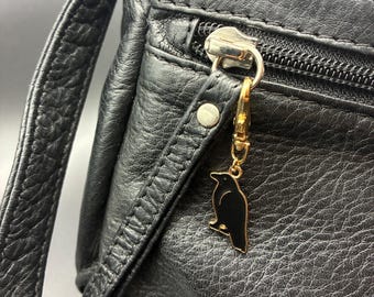 Black Crow Charm | Raven Charms | Black Bird Zipper Pull | Keychain