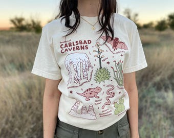 Carlsbad Caverns T-Shirt: Comfort Colors Unisex Hiker Shirt, Outdoorsy New Mexico Caving Tee