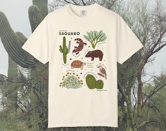 Saguaro Nationalpark Illustration T-Shirt | Wüstenpflanzen & -tiere
