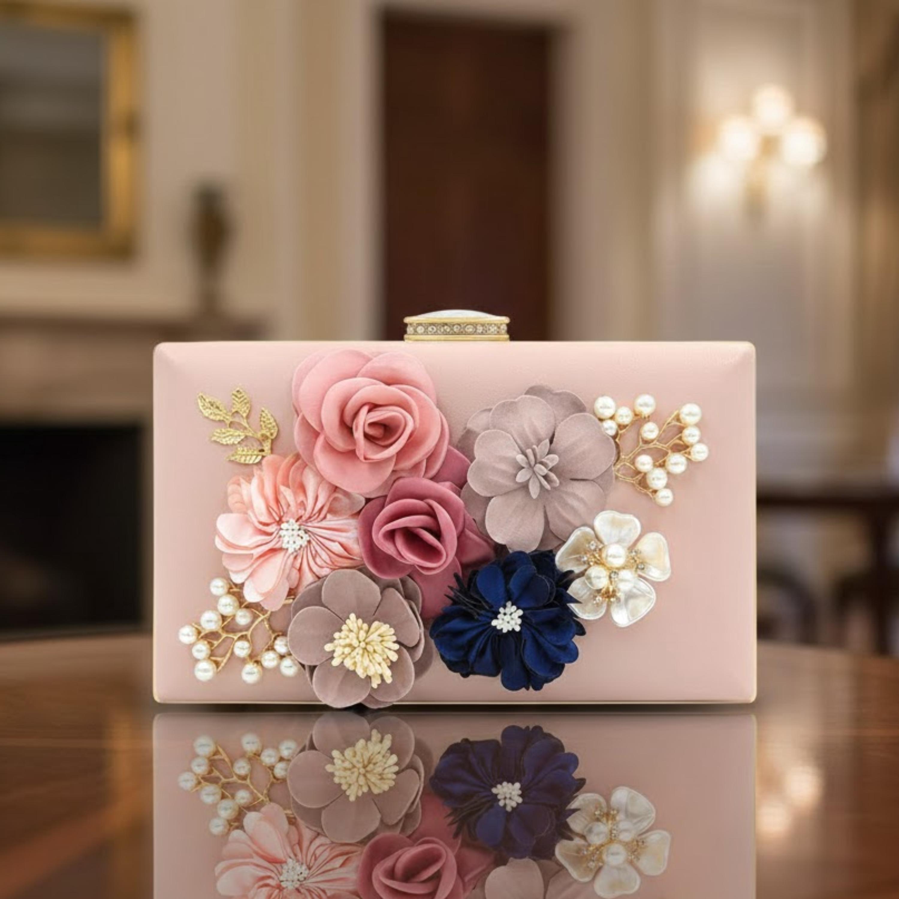 Pink Floral Clutch Bag - Etsy display picture 1