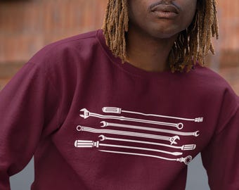 Mechanic Dad Gift | Auto Tech Tools Sweatshirt | Garage Wear