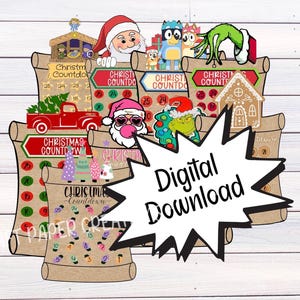 Christmas Countdown Banner Bundle Digital JPEG