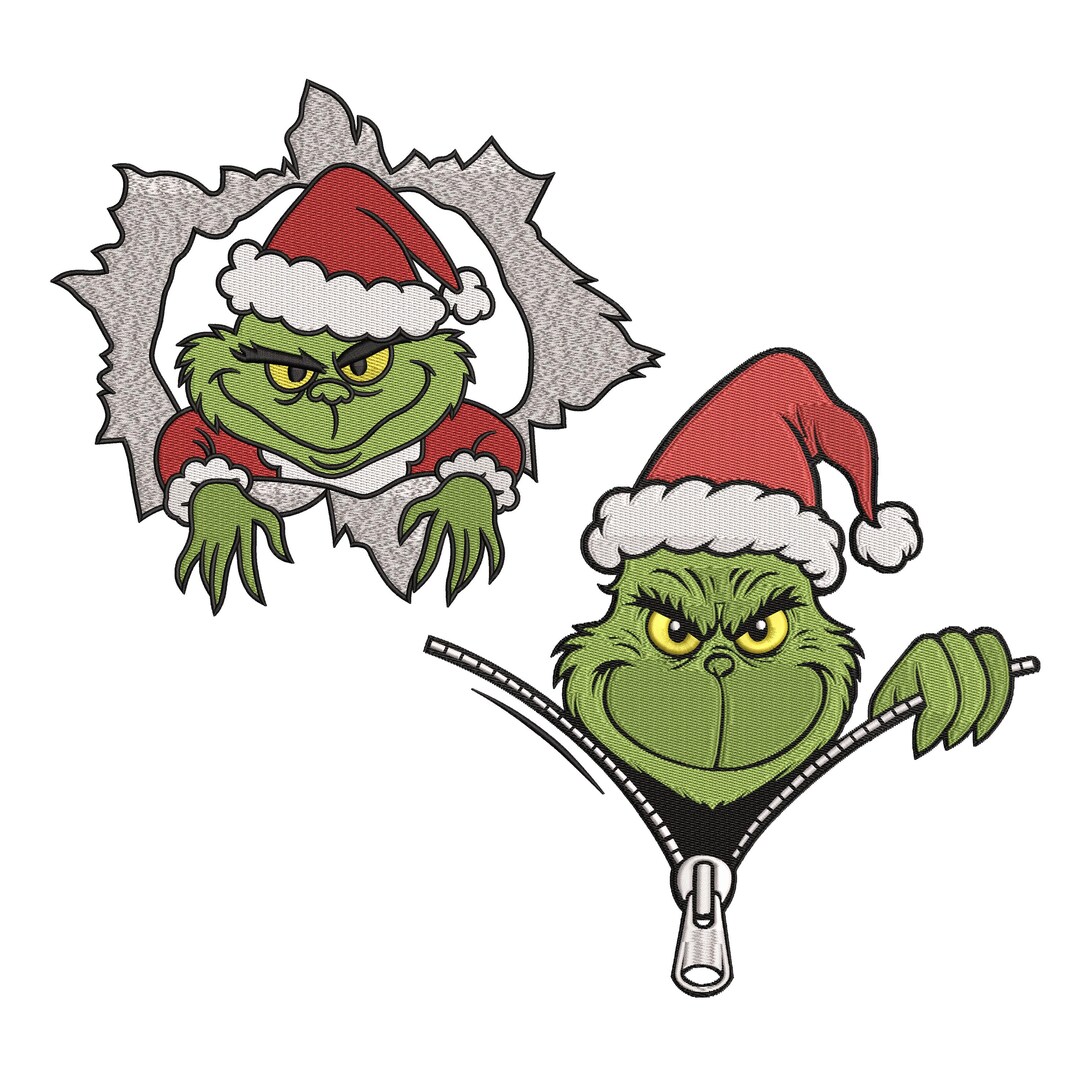 Grinch Embroidery Design Bundle, Funny Christmas Embroidery Files ...