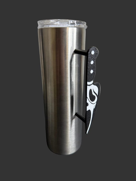 Ghost Face–Style Tumbler Handle | Spooky Tumbler Accessory