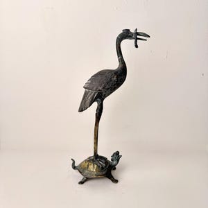 Crane on Turtle Sculpture - Etsy