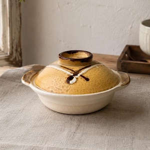 Vintage Japanese Donabe Clay Pot | Rustic Earthenware Ceramic Bowl, Wabi Sabi Kitchenware