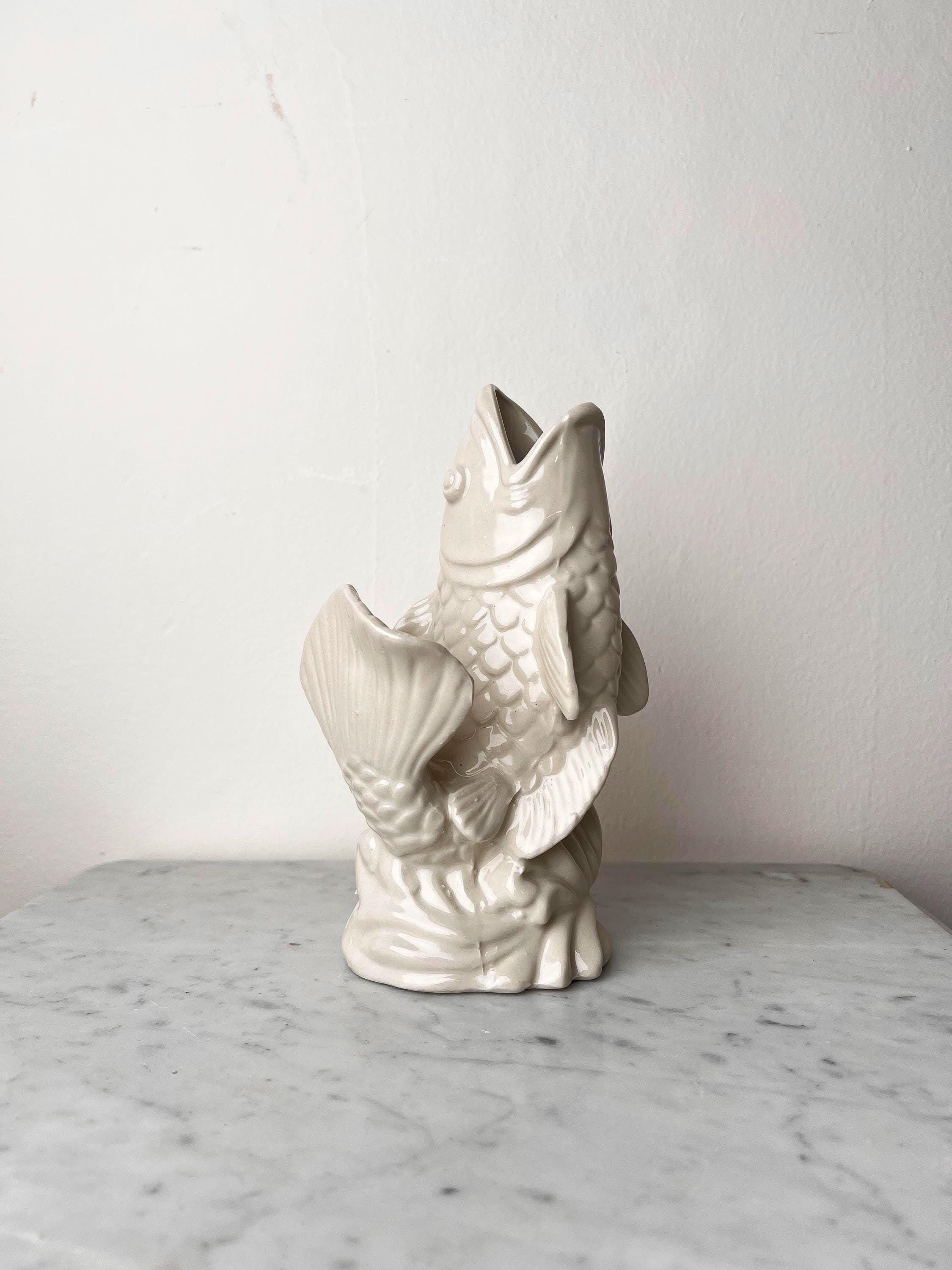 ヴィンテージ陶器 フィッシュ 置物＆花器 4点セット ヴィンテージ陶器