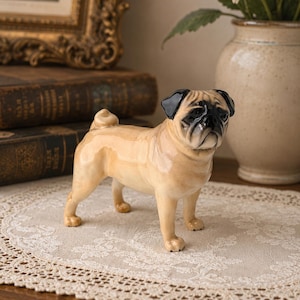Beswick Champion Cutmil Cupie Pug Figurine England Hand Painted Porcelain Dog Figure 5”