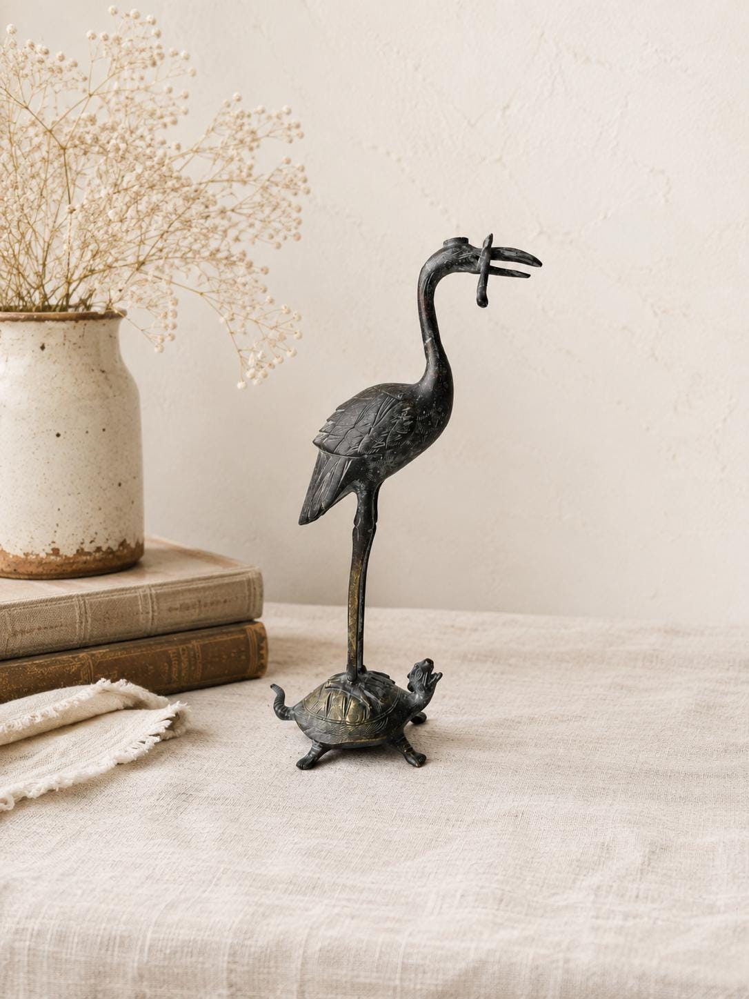 Crane on Turtle - Etsy