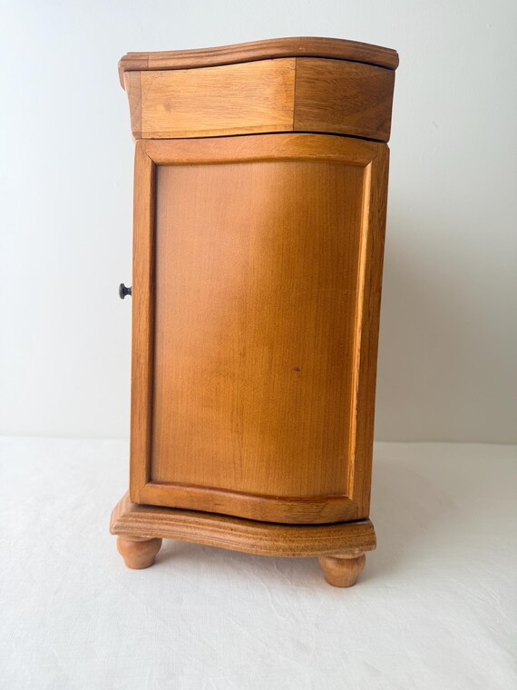 Vintage Wooden Jewelry Armoire 13.5” | 4 Drawer Jewelry Chest with Side Closets | Traditional Vanity Organizer View 4