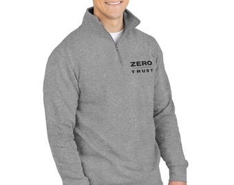 Embroidered Zero Trust Sweatshirt: Cybersecurity Cotton Crewneck