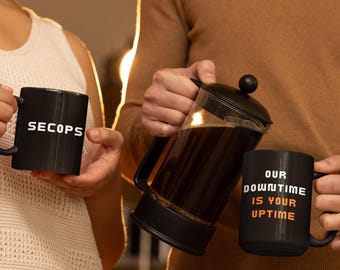 SecOps Downtime/Uptime Mug: Cybersecurity Analyst Coffee Cup | Cybersecurity Gift