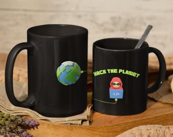 Hack the Planet Mug | Cybersecurity Humor Gift, Tech Geek Coffee Cup