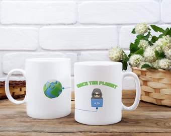 Hack the Planet Mug | Cybersecurity Humor, Tech Geek Gift