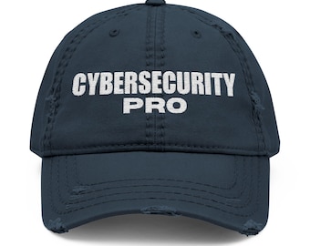Cybersecurity Pro Distressed Dad Cap: Embroidered InfoSec Hat