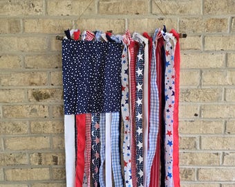 Rustic Patriotic American Rag Flag