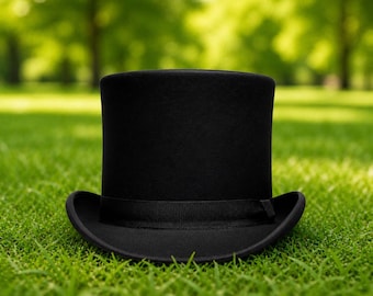 Handgefertigter schwarzer Seidenhut Klassischer formeller Vintage-Stil eleganter Unisex-Hut