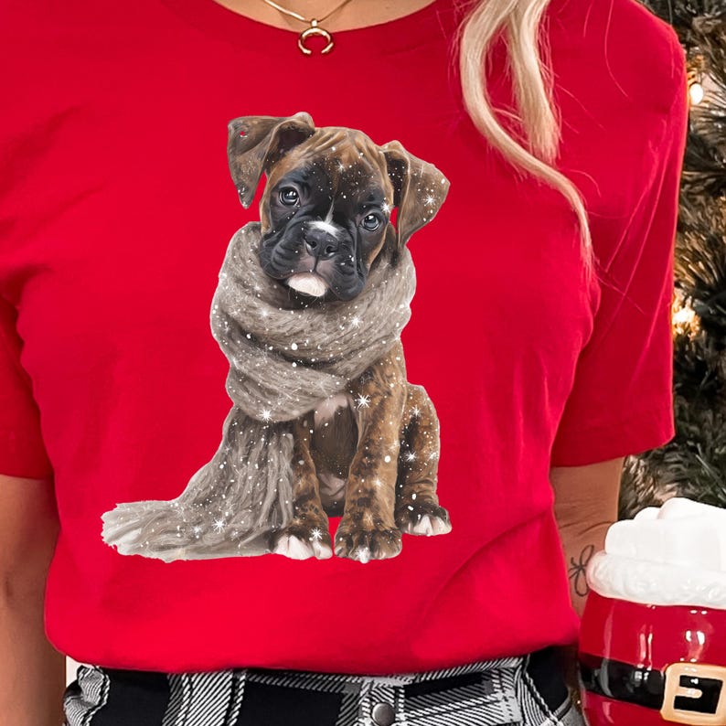 Cachorro bóxer, Cachorro bóxer PNG, Bóxer navideño, Navidad, Perro ...