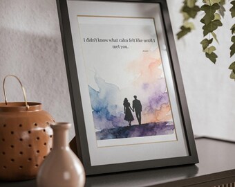 Love Quote Wall Art | Romantic Watercolour Print | Anniversary Gift Printable