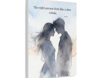 Romantic Couple Watercolor Print – Minimalist Love Quote (Digital Download)