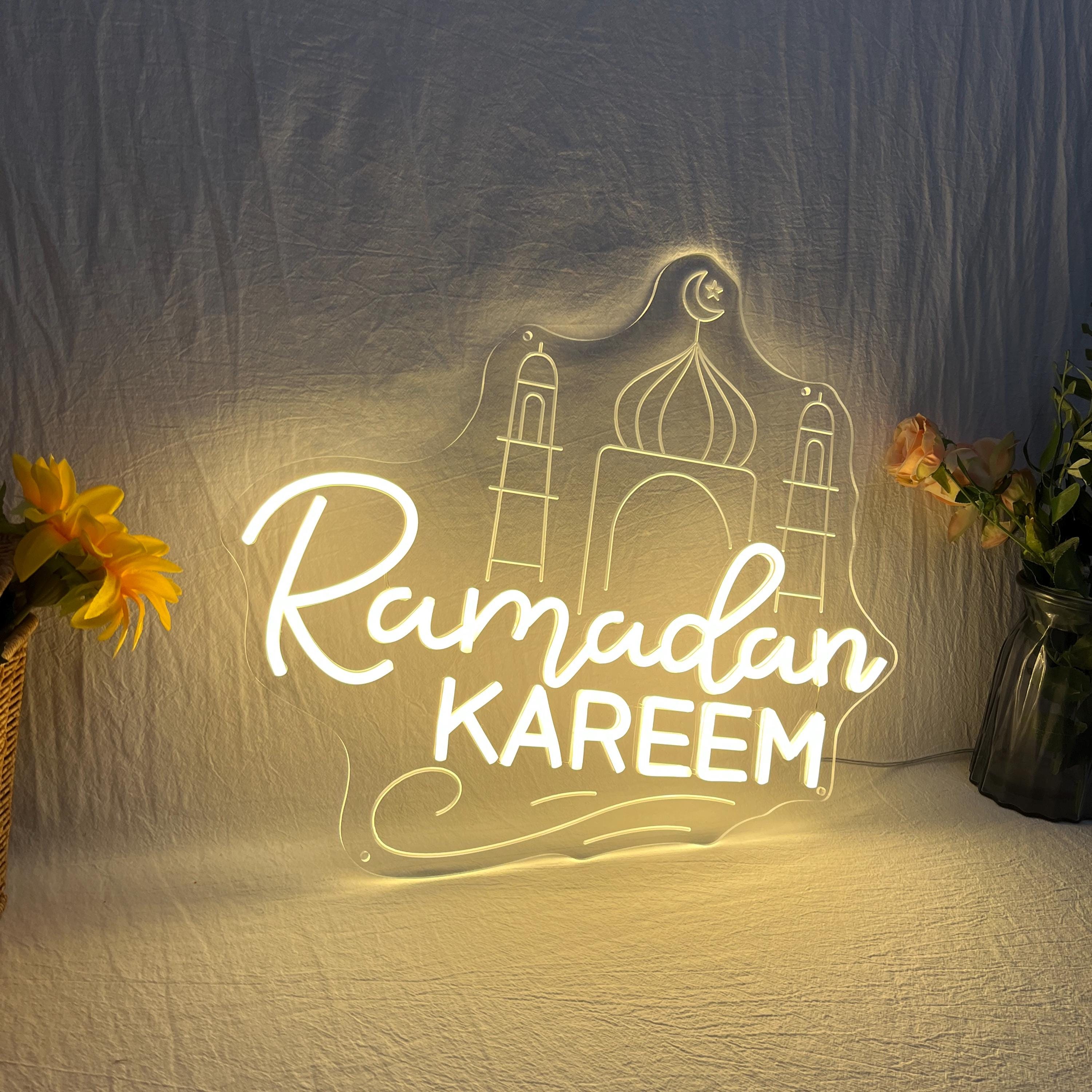 Ramadan Kareem Mosque Neon Sign, Custom Eid Mubarak LED Light, Islamic ...