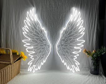Angel Wings Neon Sign, Custom Wings LED Neon Light, Bar Event Party Wall Decor, Business Sign, Boutique Wall Art
