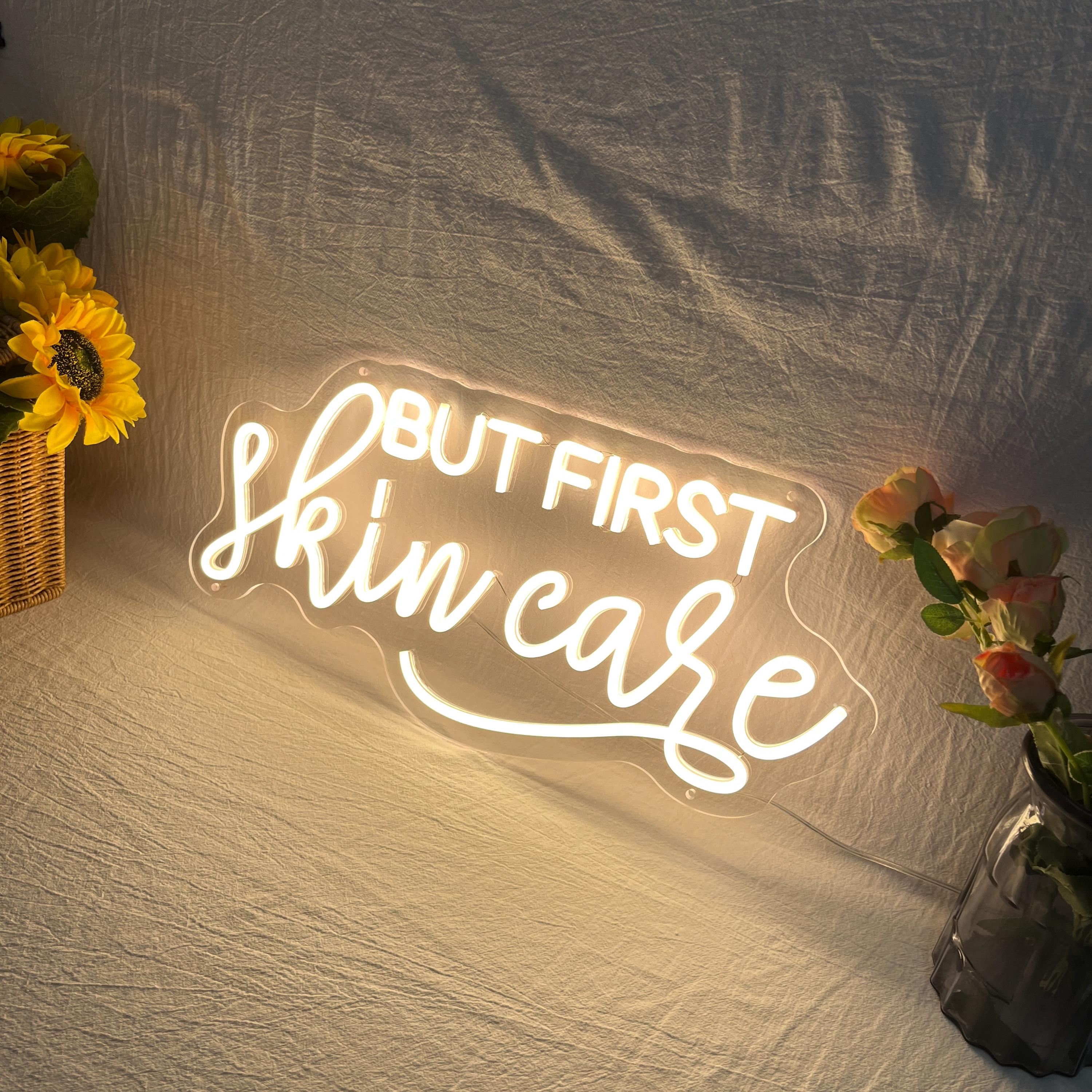 But First Skin Care Neon Sign, Custom Beauty Salon Medspa Skincare Room ...