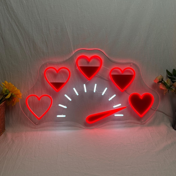 Letreiro de néon em formato de coração, luminária LED personalizada para festa de Dia dos Namorados, decoração de parede para quarto de casamento, presente para o(a) namorado(a), presente de Dia dos Namorados