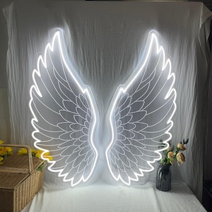 Angel Wings Neon Sign, Custom Wings LED Neon Light, Bar Event Party Grass Wall Decor, Business Sign, Boutique Wall Art