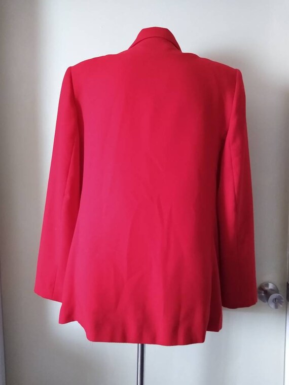 Vintage 1980s Apple Red Blazer Jacket by Country … - image 3