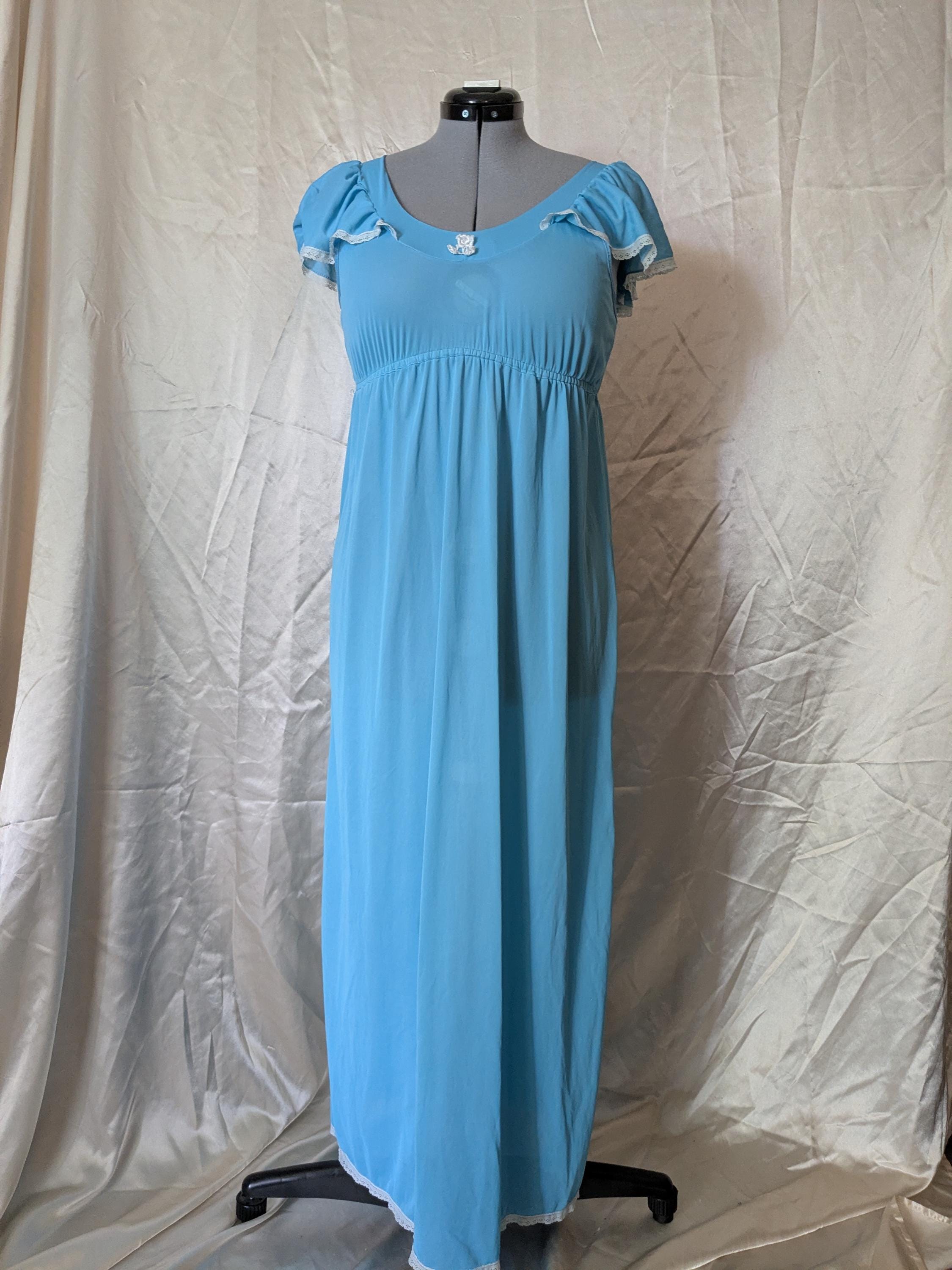 ankle length night dress Margaret Lawton's Lace-Bodice Ankle Length Nightgown