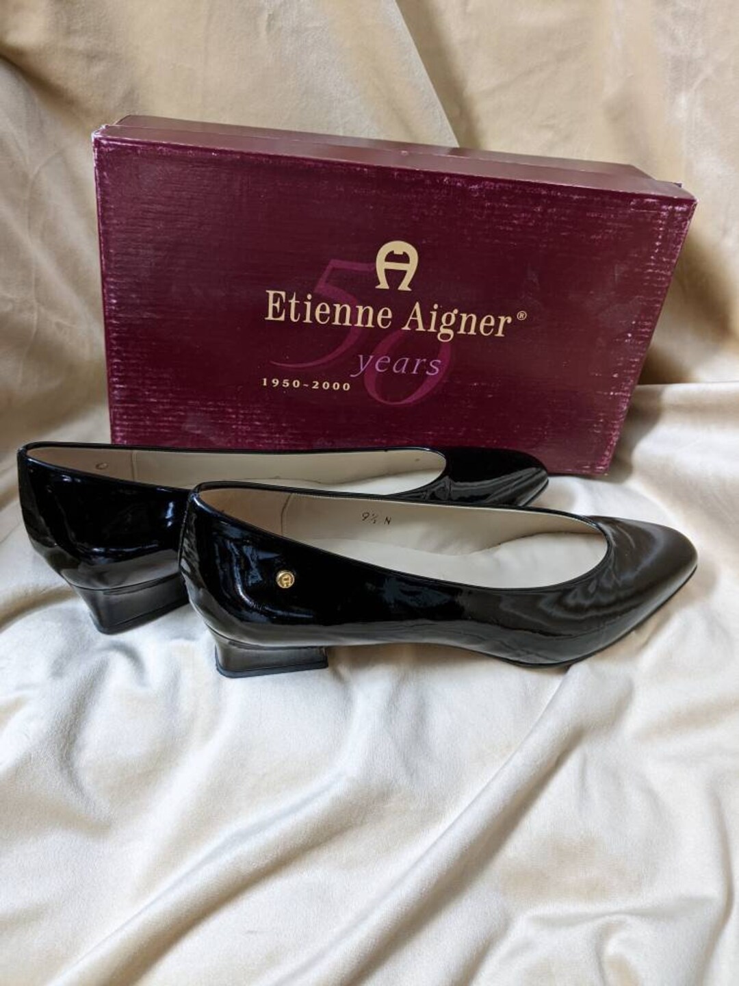 Vintage 00s Patent Leather Black Etienne Aigner Pumps IOB / 9.5 N Etsy