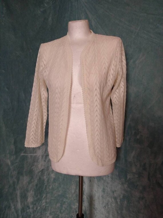 Vintage Italian Crochet Zip Up Cardigan (S/M)