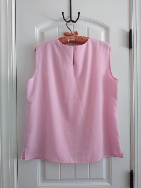 Vintage Pink Southern Lady Sleeveless Blouse // E… - image 3