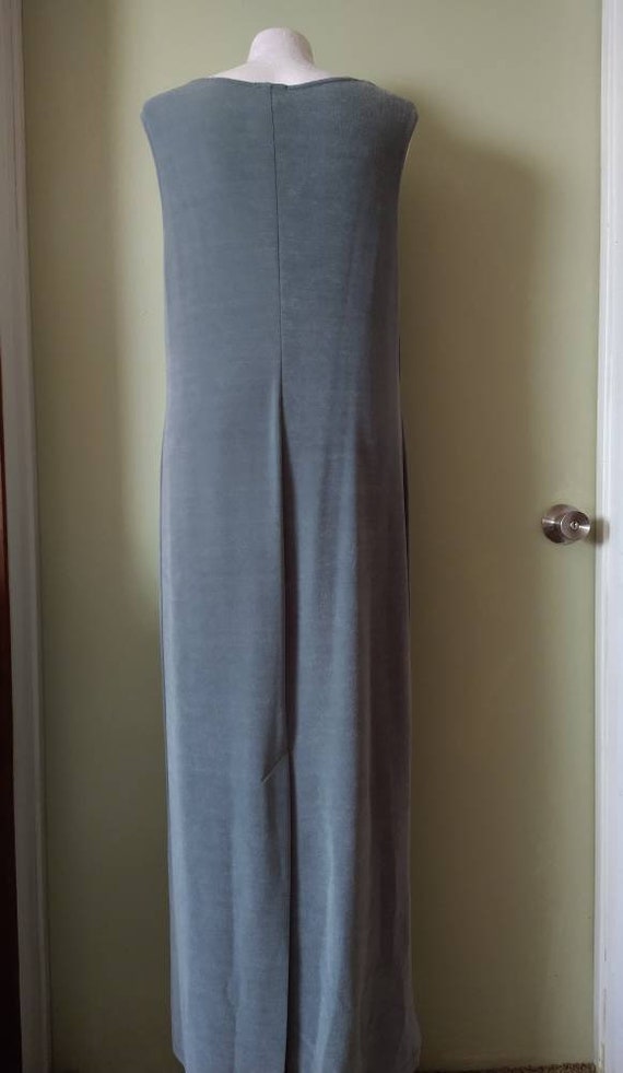 Vintage Slinky Stretchy Sage Green 90s Y2K Maxi D… - image 7