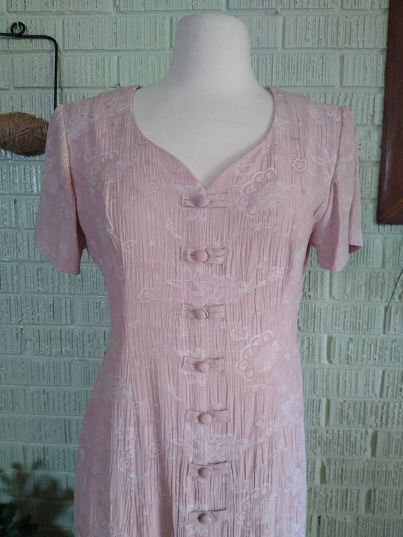 Vintage 90s Pastel Dusty Rose Dress // Soft Button