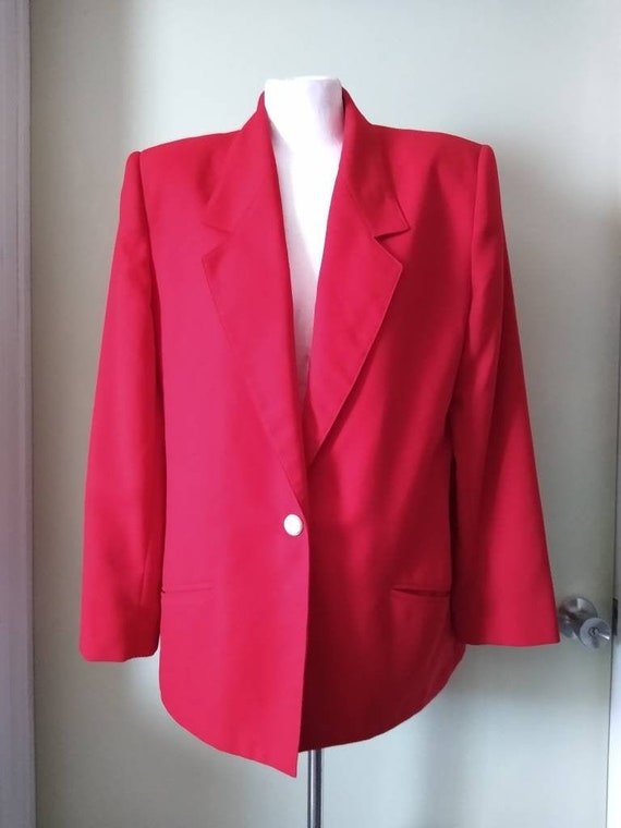 Vintage 1980s Apple Red Blazer Jacket by Country … - image 1